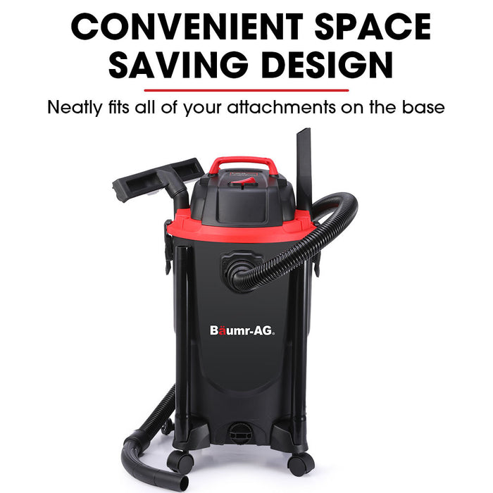 Clean your car, workshop, and carpets with Danoz Direct - Baumr-AG 30L 1200W Wet and Dry Vacuum Cleaner. With a built-in blower