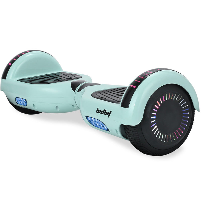 Danoz Direct - BULLET SX-2000 Hoverboard Scooter, 500W Brushless, Superior Self Balancing System, UL Certified, LED Lights, Mint Green