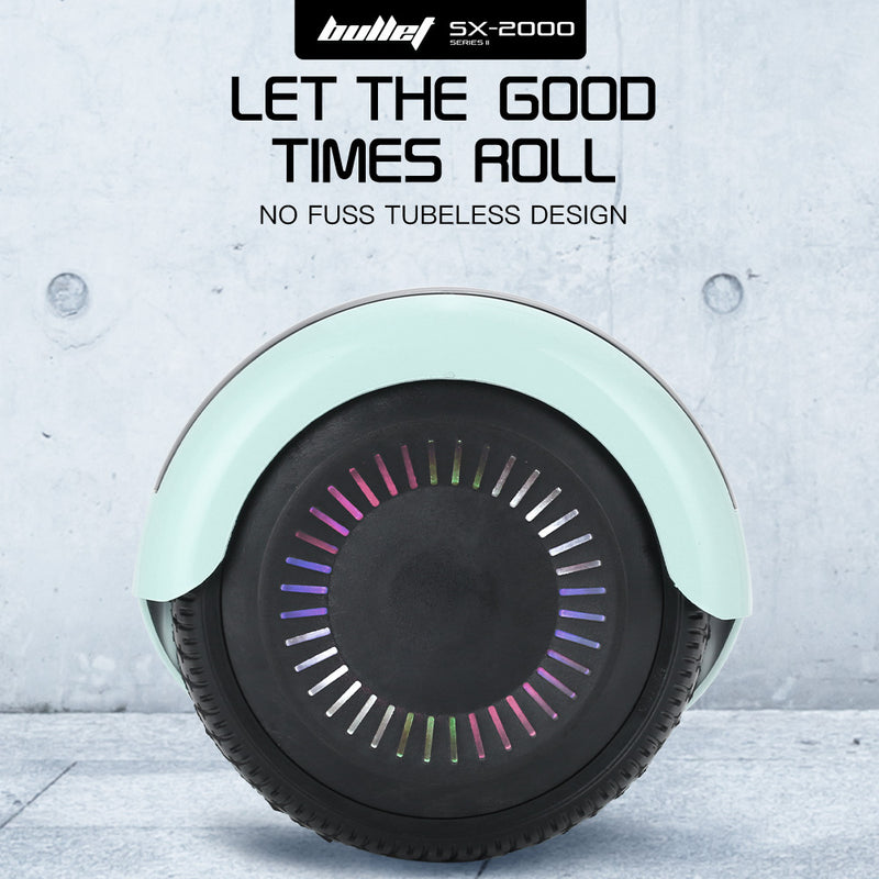 Danoz Direct - BULLET SX-2000 Hoverboard Scooter, 500W Brushless, Superior Self Balancing System, UL Certified, LED Lights, Mint Green