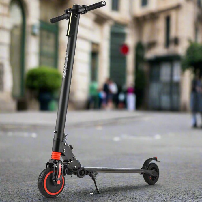 Danoz Scooters - ALPHA Carbon Gen III 250W 10Ah Electric Scooter Suspension, for Adults or Teens, Black/Red