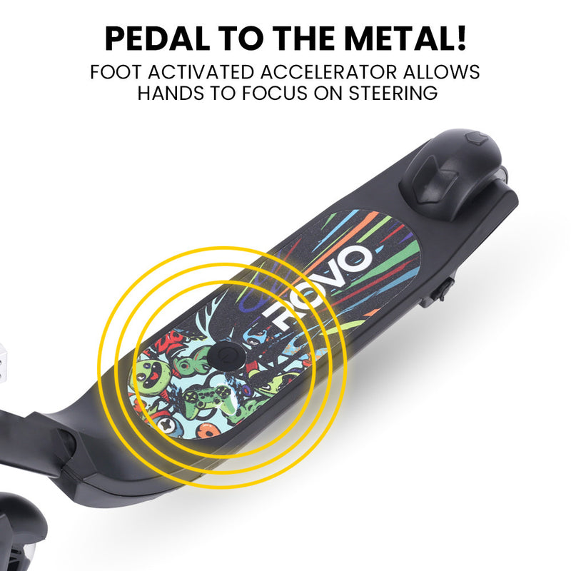 Danoz Direct - ROVO KIDS WhizKid Electric Scooter, Ages 5-11, Adjustable Height, Lithium Battery, Brushless Motor, Black