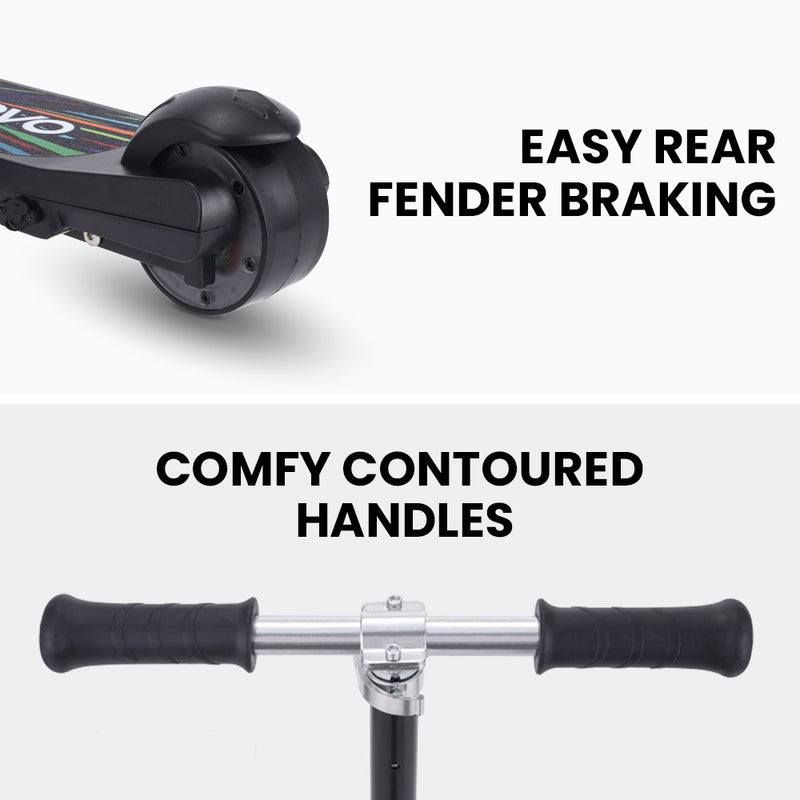 Danoz Direct - ROVO KIDS WhizKid Electric Scooter, Ages 5-11, Adjustable Height, Lithium Battery, Brushless Motor, Black