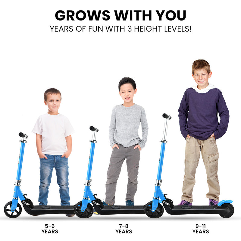 Danoz Direct - ROVO KIDS Electric Scooter Lithium Ride-On Foldable E-Scooter 125W Rechargeable, Blue