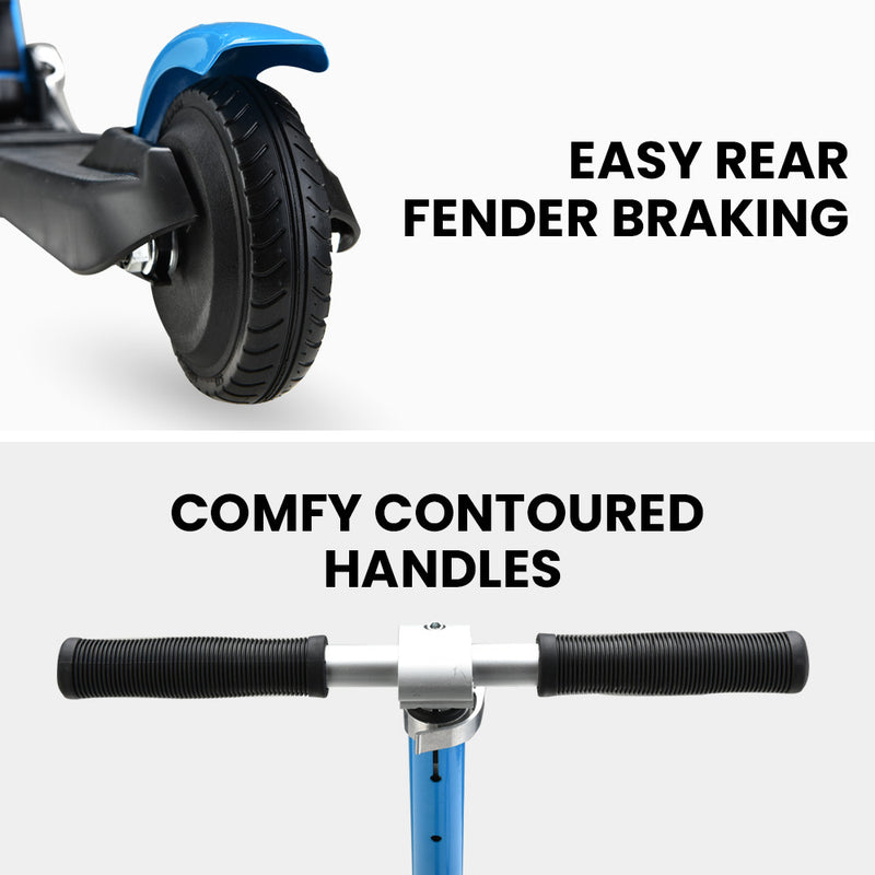 Danoz Direct - ROVO KIDS Electric Scooter Lithium Ride-On Foldable E-Scooter 125W Rechargeable, Blue