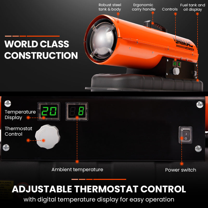 Danoz HeatingSmart - UNIMAC 20KW Portable Industrial Diesel Direct Forced Air Space Heater - Super Sale!