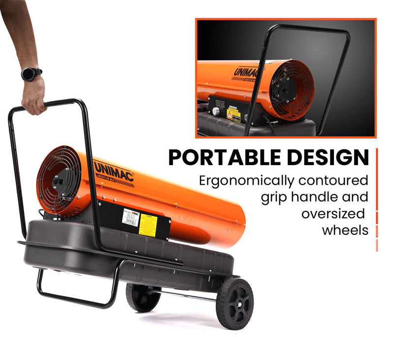 Danoz Direct - UNIMAC 50KW Portable Industrial Diesel Indirect Forced Air Space Heater