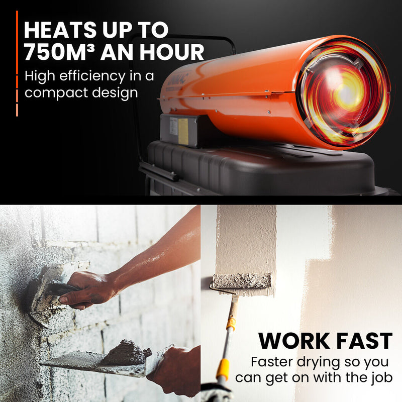 Danoz Direct - UNIMAC 50KW Portable Industrial Diesel Indirect Forced Air Space Heater