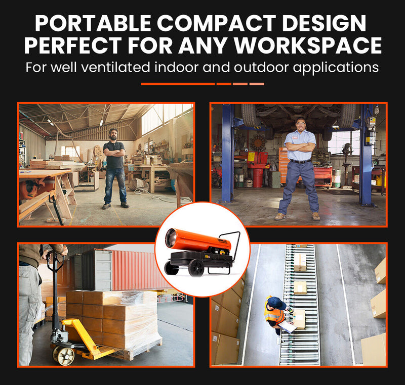 Danoz Direct - UNIMAC 50KW Portable Industrial Diesel Indirect Forced Air Space Heater