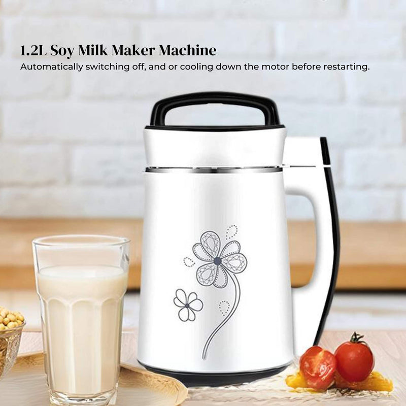 Danoz Direct - Electric Soy Bean Milk and Soup Maker Machine -Automatic Soya Almond Nut Blender