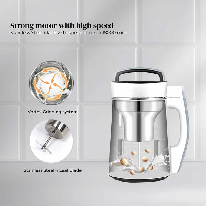 Danoz Direct - Electric Soy Bean Milk and Soup Maker Machine -Automatic Soya Almond Nut Blender