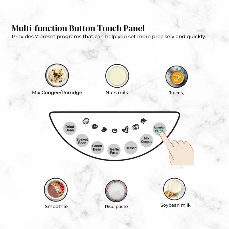 Danoz Direct - Electric Soy Bean Milk and Soup Maker Machine -Automatic Soya Almond Nut Blender