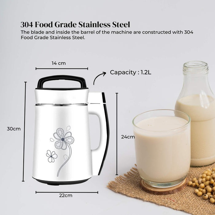 Danoz Direct - Electric Soy Bean Milk and Soup Maker Machine -Automatic Soya Almond Nut Blender