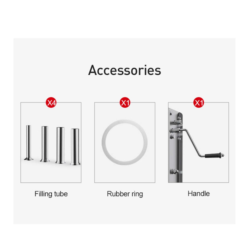 Danoz Kitchen - 7L Manual Horizontal Sausage Filler - Stainless Stuffer Meat Press Machine Sausage