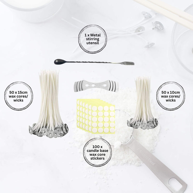 Danoz CraftSmart - Candle Making Kit - Wax Melting Heater + Soy Wax Flakes + Wicks - Super Bundle!