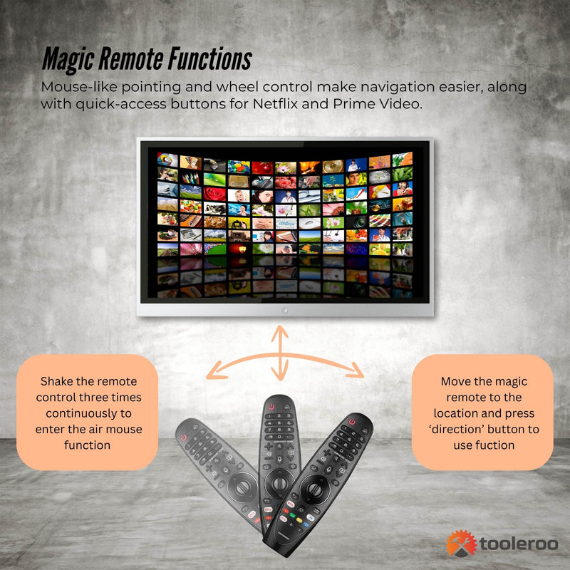 Danoz Smart - Tooleroo Smart TV Remote Control Replacement for LG Voice Magic 20GA 19BA 18BA