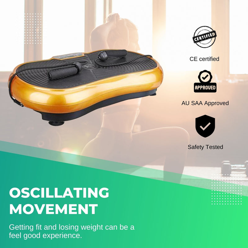 Danoz Direct - Gold Vibration Machine Platform - Exercise Vibrating Plate - Whole Body Workout