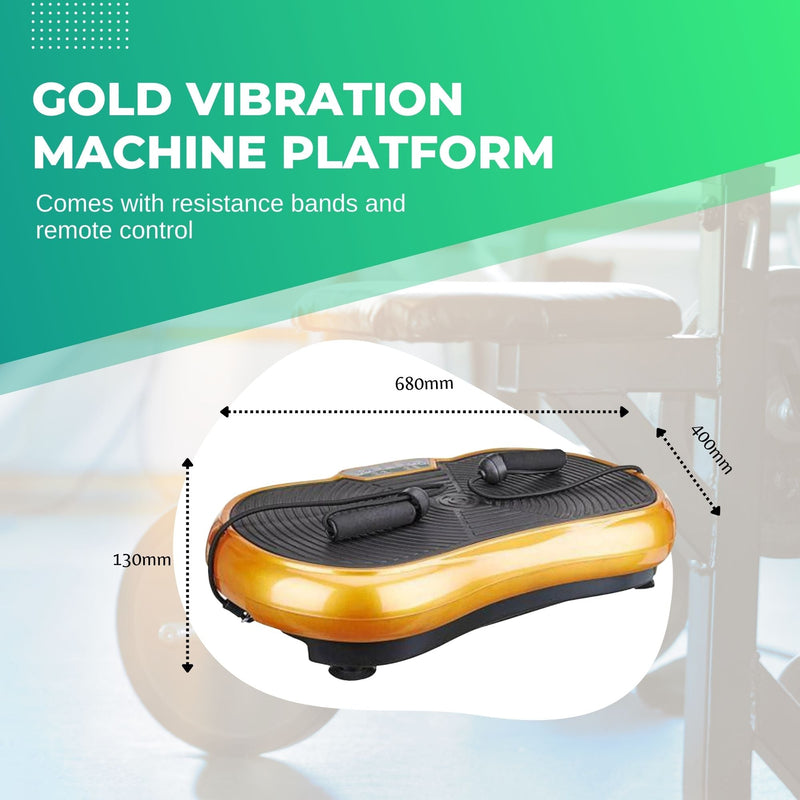 Danoz Direct - Gold Vibration Machine Platform - Exercise Vibrating Plate - Whole Body Workout