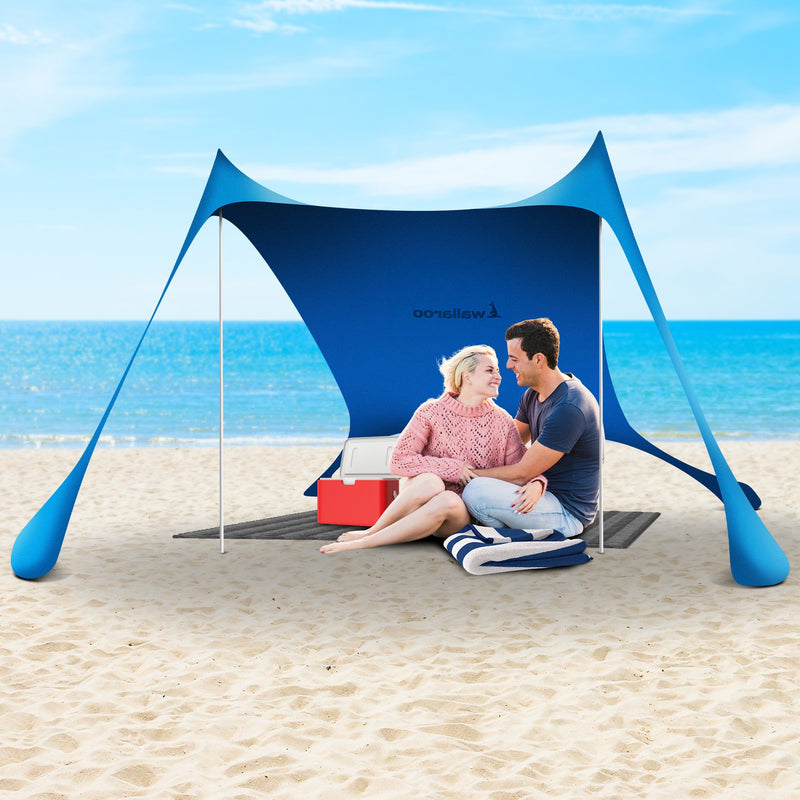 Danoz Outdoors - Wallaroo Beach Tent Canopy Sunshade 2m X 2m - Blue - Incl. Delivery