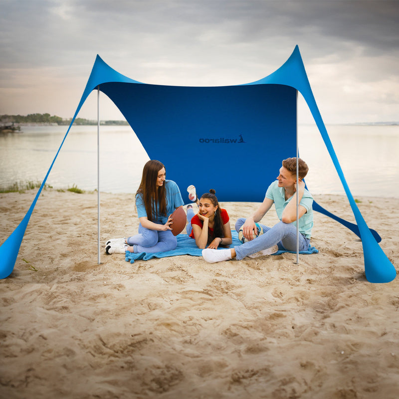 Danoz Outdoors - Wallaroo Beach Tent Canopy Sunshade 2m X 2m - Blue - Incl. Delivery