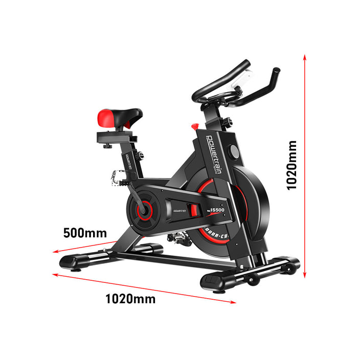 Danoz Fitness - Powertrain IS-500 Heavy-Duty Exercise Spin Bike Electroplated - Black - Incl. Delivery