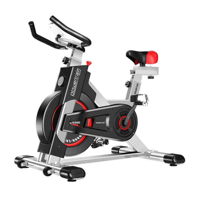 Danoz Fitness - Powertrain IS-500 Heavy-Duty Exercise Spin Bike Electroplated - Silver - Inc. Delivery