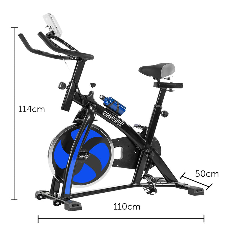 Danoz Direct - Powertrain Home Gym Flywheel Exercise Spin Bike - Blue