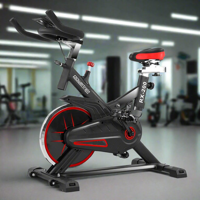 Danoz Fitness - Powertrain RX-200 Exercise Spin Bike Cardio Cycling - Red - Incl Delivery