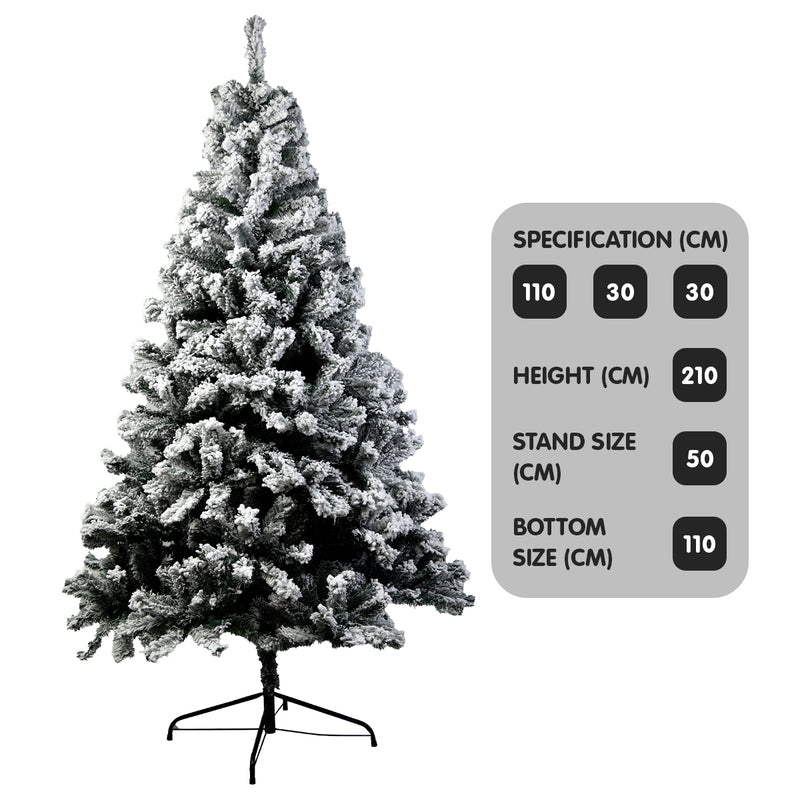 Danoz Xmas🎅 Christabelle Snow-Tipped Artificial Christmas Tree 2.1m 1200 Tips