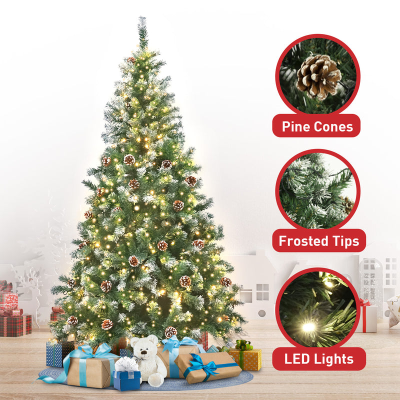 Danoz Xmas🎅 Christabelle 1.5m Pre Lit LED Christmas Tree Decor with Pine Cones Xmas Decorations