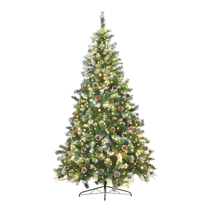 Danoz Xmas🎅 Christabelle 2.4m Pre Lit LED Christmas Tree Decor with Pine Cones Xmas Decorations