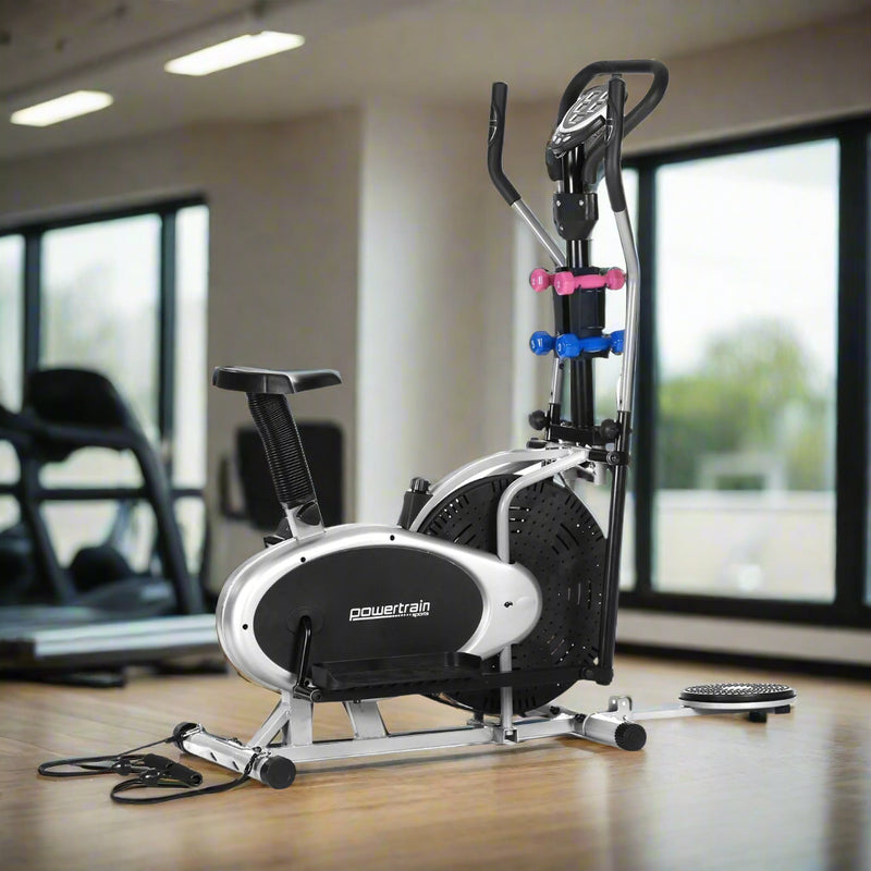 Danoz Fitness - Powertrain 6-in-1 Elliptical Cross Trainer Bike with Weights and Twist Disc