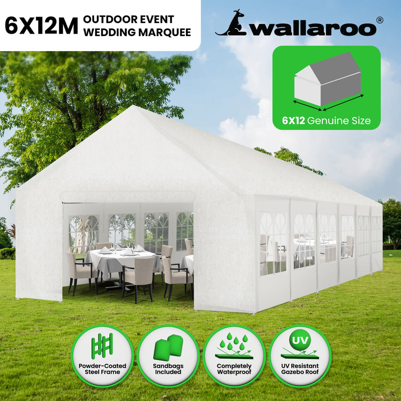 Danoz Outdoors - Wallaroo 12m x 6m outdoor event marquee carport tent - Free Postage