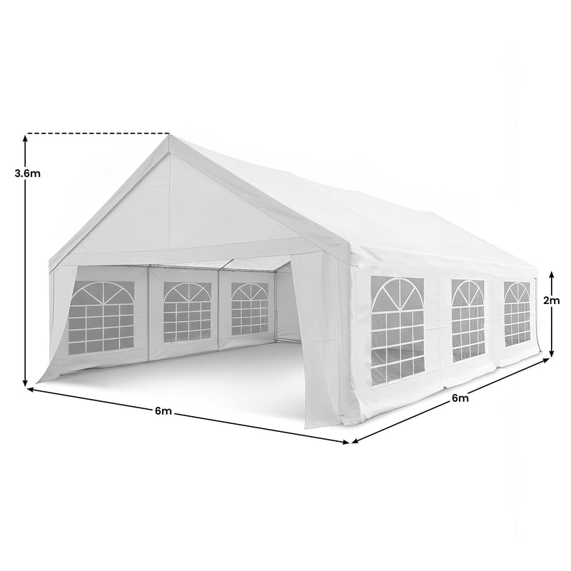 Danoz Outdoors - Wallaroo 6x6m Outdoor Event Marquee Gazebo Party Wedding Tent - White