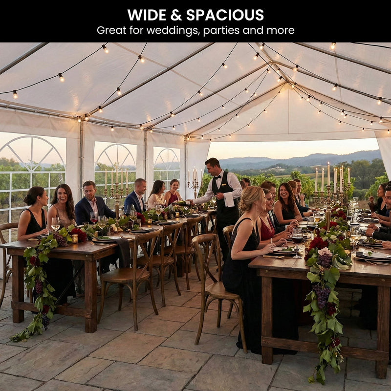 Danoz Outdoors - Wallaroo 6x6m Outdoor Event Marquee Gazebo Party Wedding Tent - White