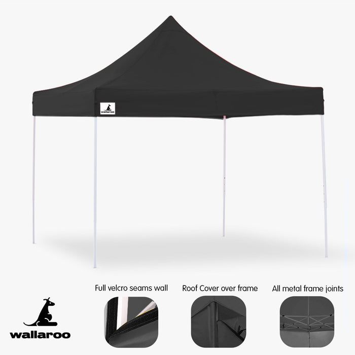 Danoz Outdoors - Wallaroo Gazebo Tent Marquee 3x3 PopUp Outdoor Black