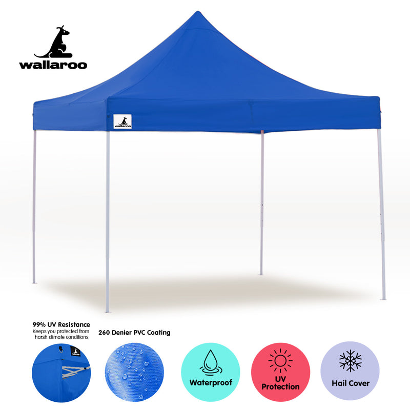 Danoz Outdoors - Wallaroo Gazebo Tent Marquee 3x3 PopUp Outdoor- Blue
