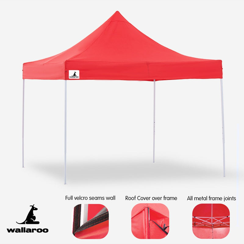 Danoz Outdoors - Wallaroo Gazebo Tent Marquee 3x3 PopUp Outdoor  Red