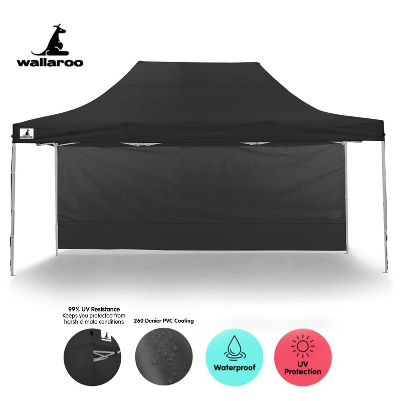 Danoz Outdoors - Wallaroo Gazebo Tent Marquee 3x4.5m PopUp Outdoor Black