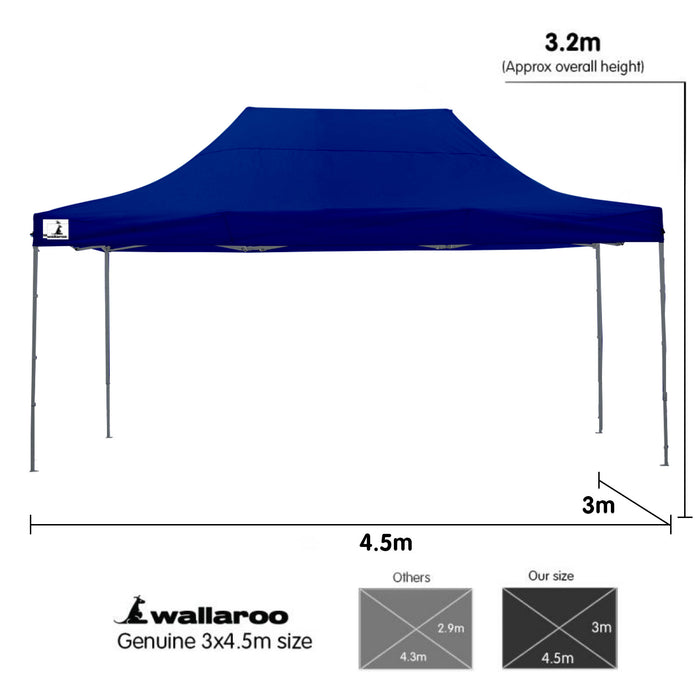 Danoz Outdoors - Wallaroo Gazebo Tent Marquee 3x4.5m PopUp Outdoor  Blue