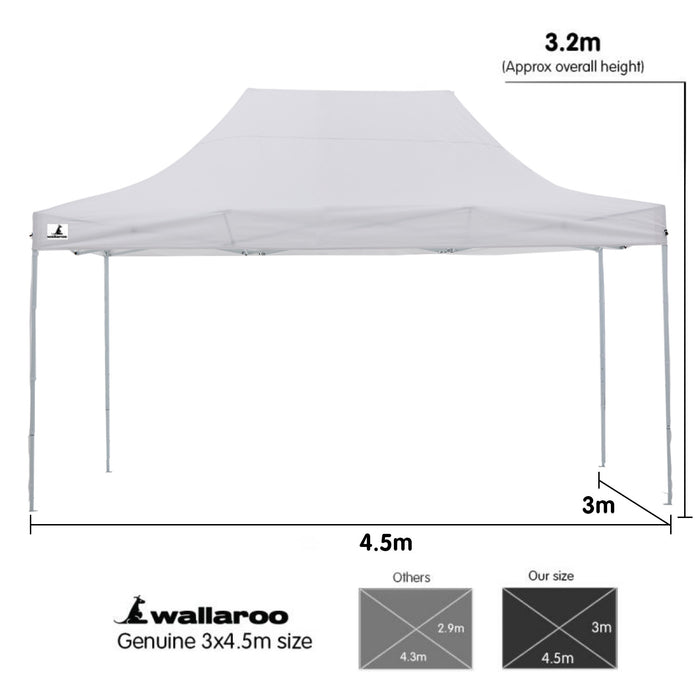 Danoz Outdoors - Wallaroo Gazebo Tent Marquee 3x4.5m PopUp Outdoor White