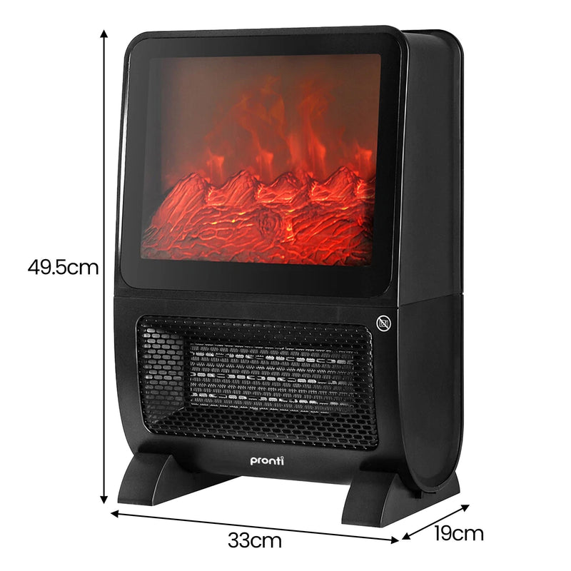 Danoz HeatingSmart - Pronti 2000W 3D Fire PTC Electric Portable Room Heater - Super Deals!