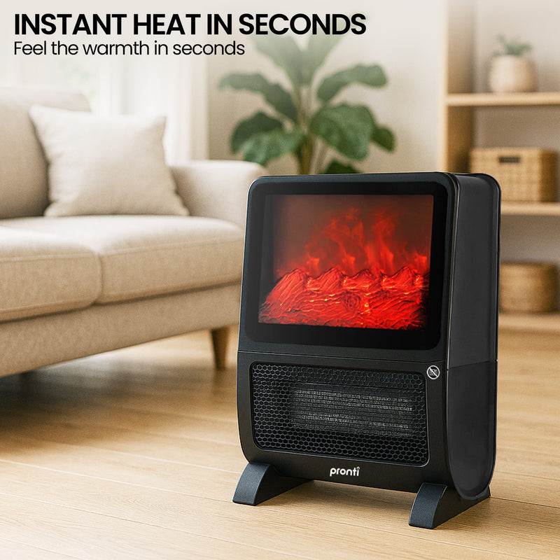 Danoz HeatingSmart - Pronti 2000W 3D Fire PTC Electric Portable Room Heater - Super Deals!