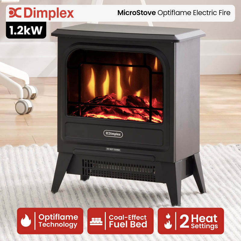 Danoz HeatingSmart - Dimplex 1.2kW MicroStove Optiflame Portable Electric Fire Stove - Top of the range!