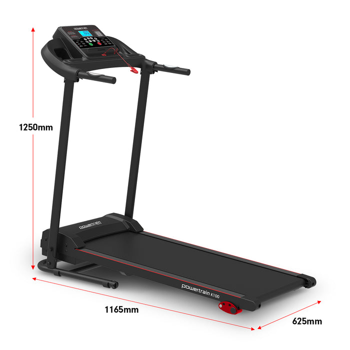 Danoz Fitness - Powertrain K100 Electric Treadmill Foldable Home Gym Cardio - Incl Delivery