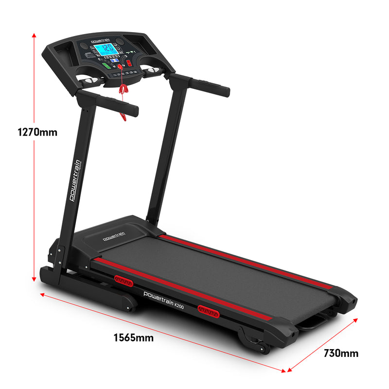 🏃 Danoz FitnessSmart | Powertrain K200 Electric Treadmill | 1600W | 12km/h | 15-Level Auto Incline | Hydraulic Fold | Home Gym