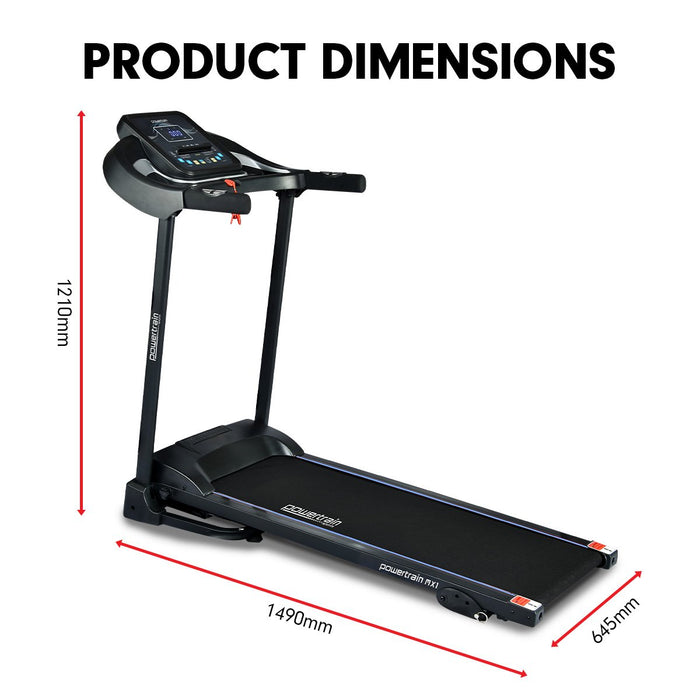 Danoz Fitness - Powertrain MX1 Foldable Home Treadmill for Cardio Jogging Fitness - Incl. Delivery