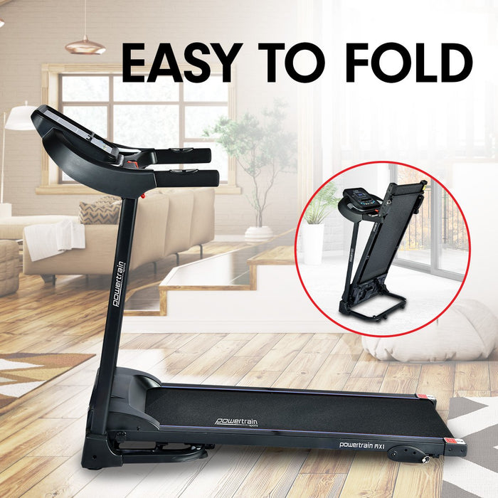 Danoz Fitness - Powertrain MX1 Foldable Home Treadmill for Cardio Jogging Fitness - Incl. Delivery