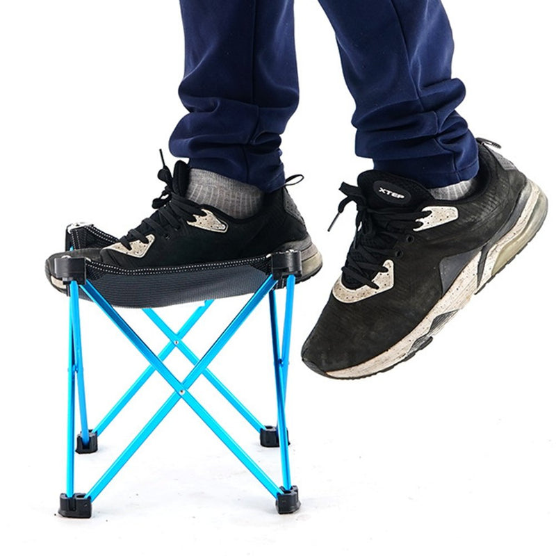 Danoz Direct - Mini Portable Outdoor Folding Stool Camping Fishing Picnic Chair Seat 80kg Blue