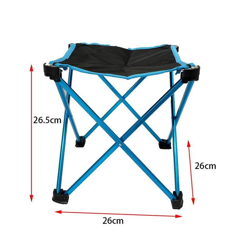 Danoz Direct - Mini Portable Outdoor Folding Stool Camping Fishing Picnic Chair Seat 80kg Blue