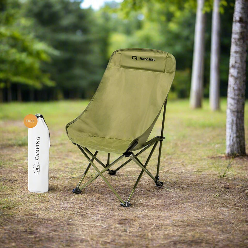 Danoz Camping - RAZOJESS Enlarged Moon Chair for Outdoor Camping Fishing Picnic  Green